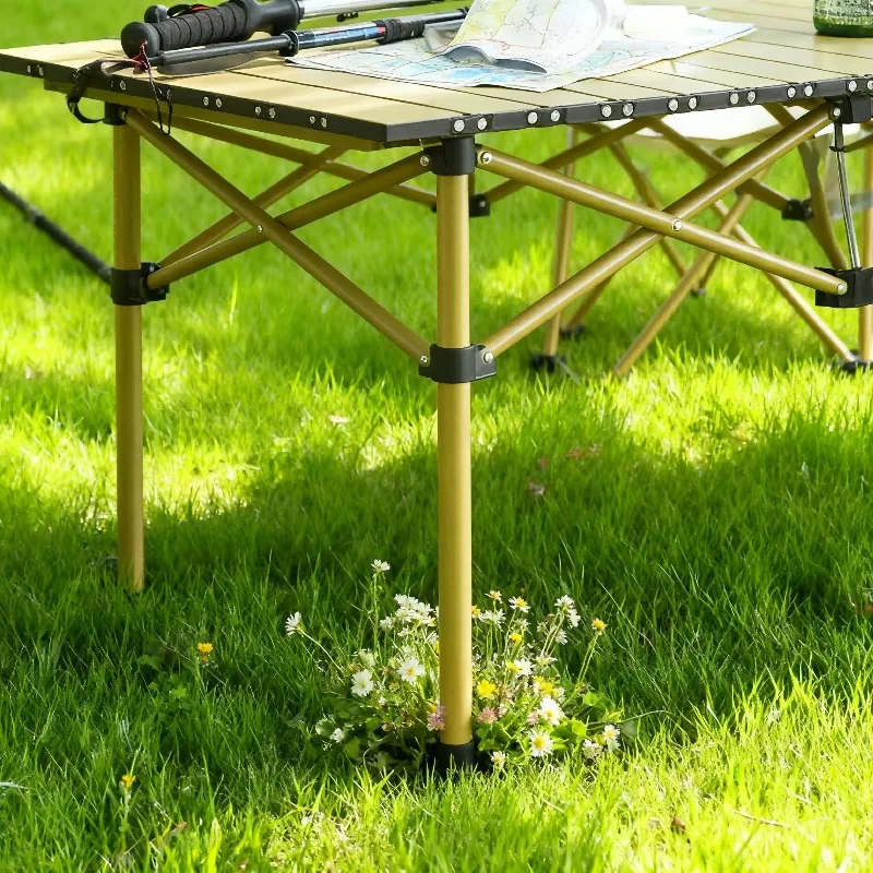 2026 High Quality Large Foldable Aluminum Alloy  Roll Table Camping Table And Chair Set In Exterior Environments