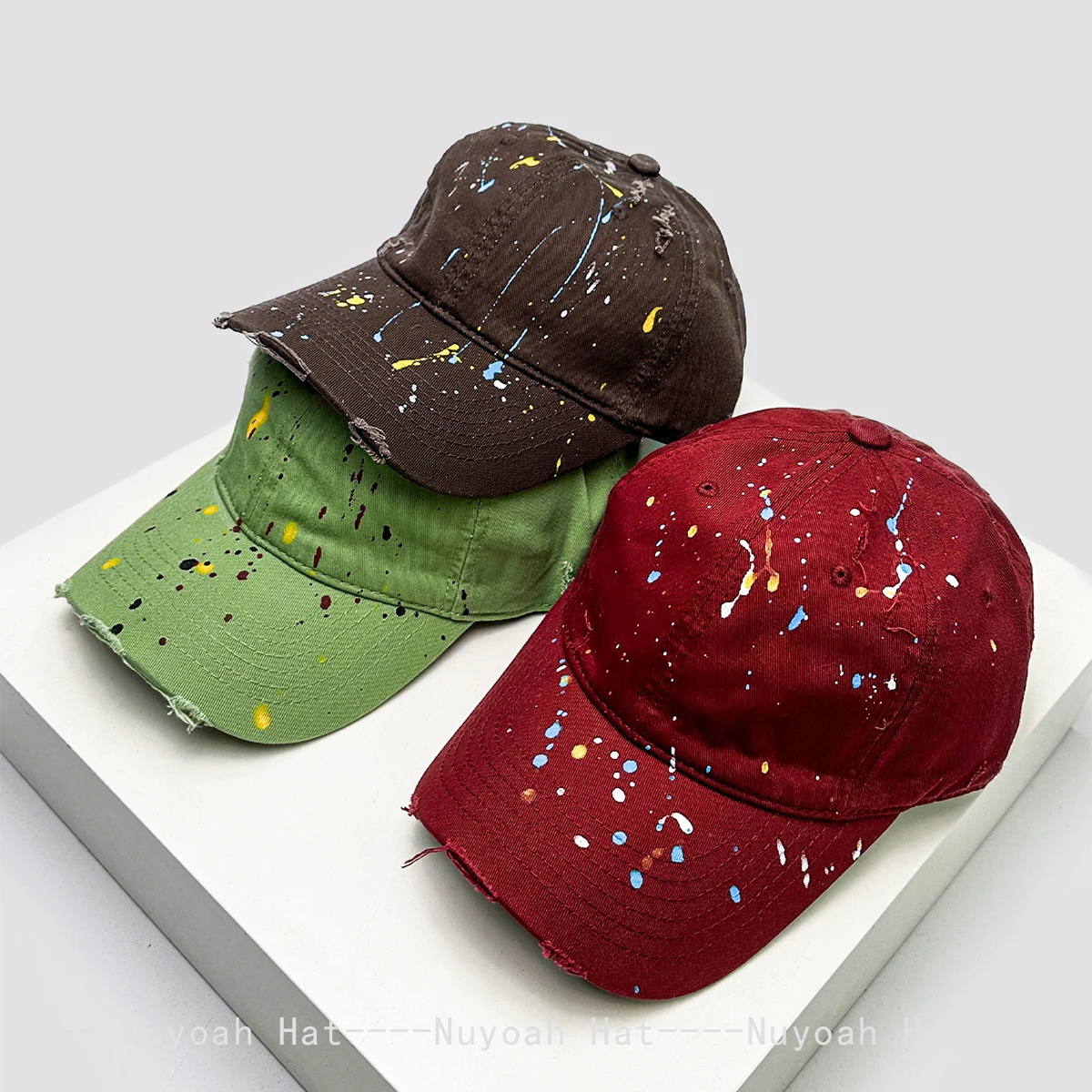 

New Unisex American Style Graffiti Splatter Baseball Hats Sunshade Hip-hop Versatile Personal Peaked Caps Broken Fashion Street