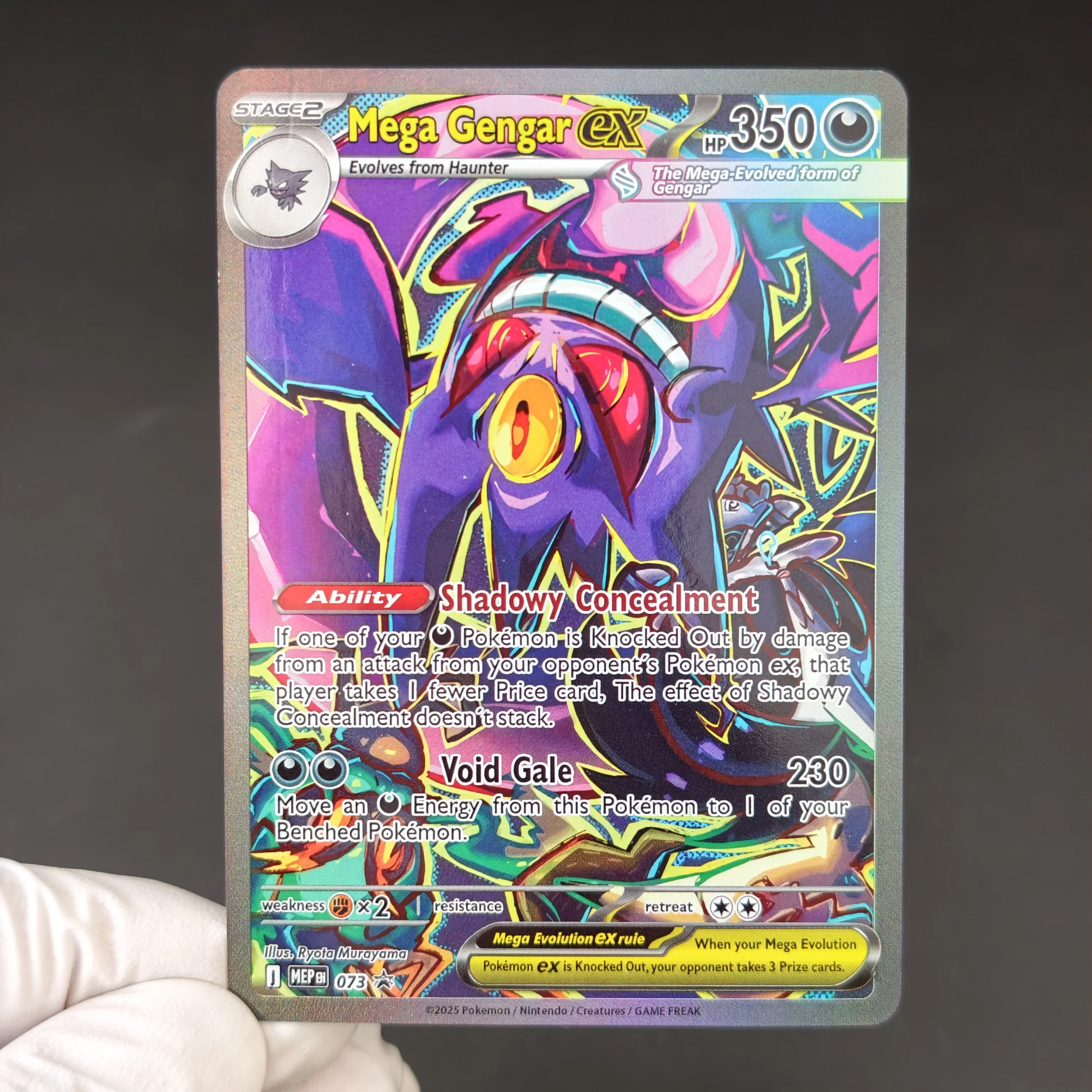 English Version PTCG Pokemon Gengar Series Collectible Cards DIY Self Made Gengar VMAX Holo Texture Full Art Anime Game Card view 5