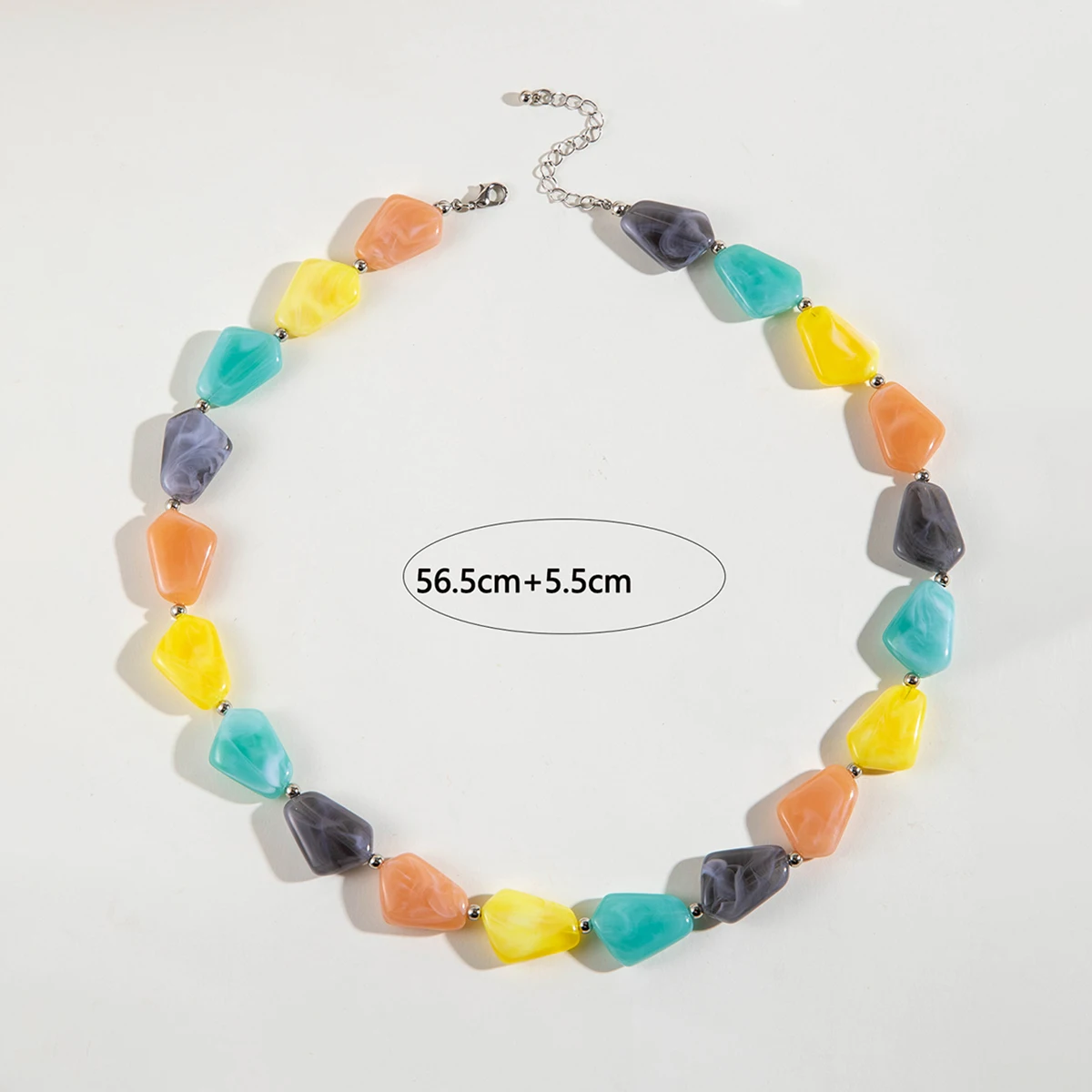 Tocona Elegant Senior Handmade Bead Long Chian Necklace Charms Hollow Geometry Alloy Metal Autumn/Winter Sweater Chain Jewelry