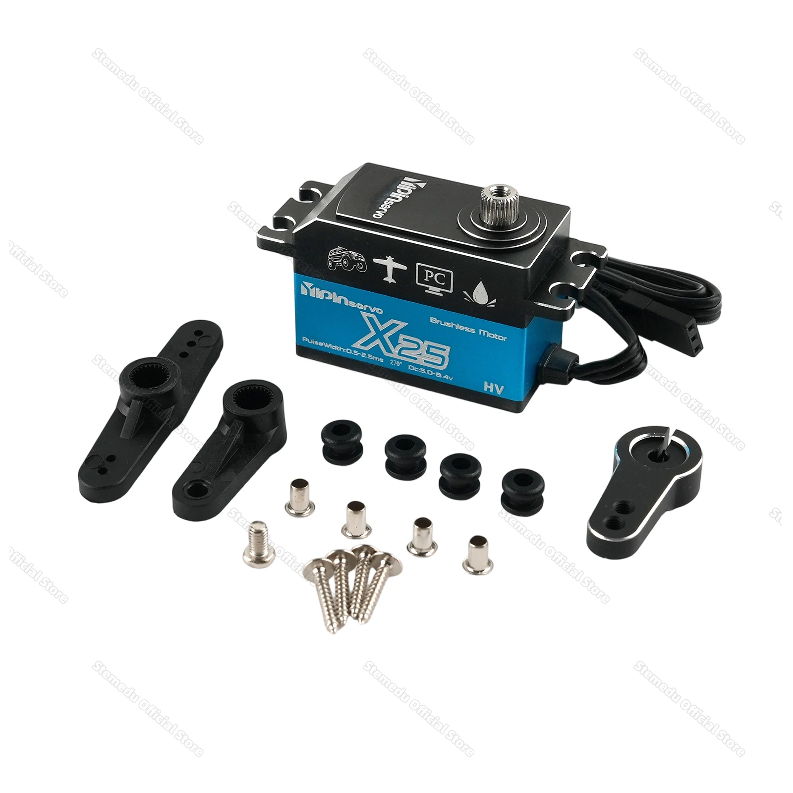 Servo digitale RC impermeabile da 25 kg a basso profilo X25 Motore brushless Sterzo interamente in metallo 25T Corno per modello di robot per auto RC 1/10 1/12