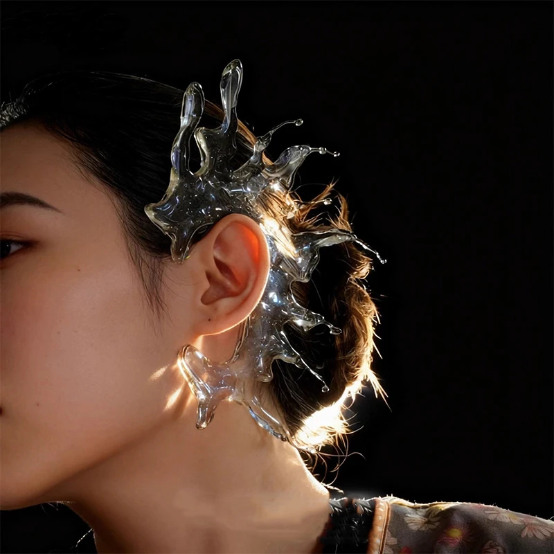 إكسسوارات مجوهرات أنيقة ذات تدفق سائل، أساور أذن للجنسين للنساء والرجال، مجوهرات أذن إبداعية لترقية الزي غير الرسمي والرسمي #2
