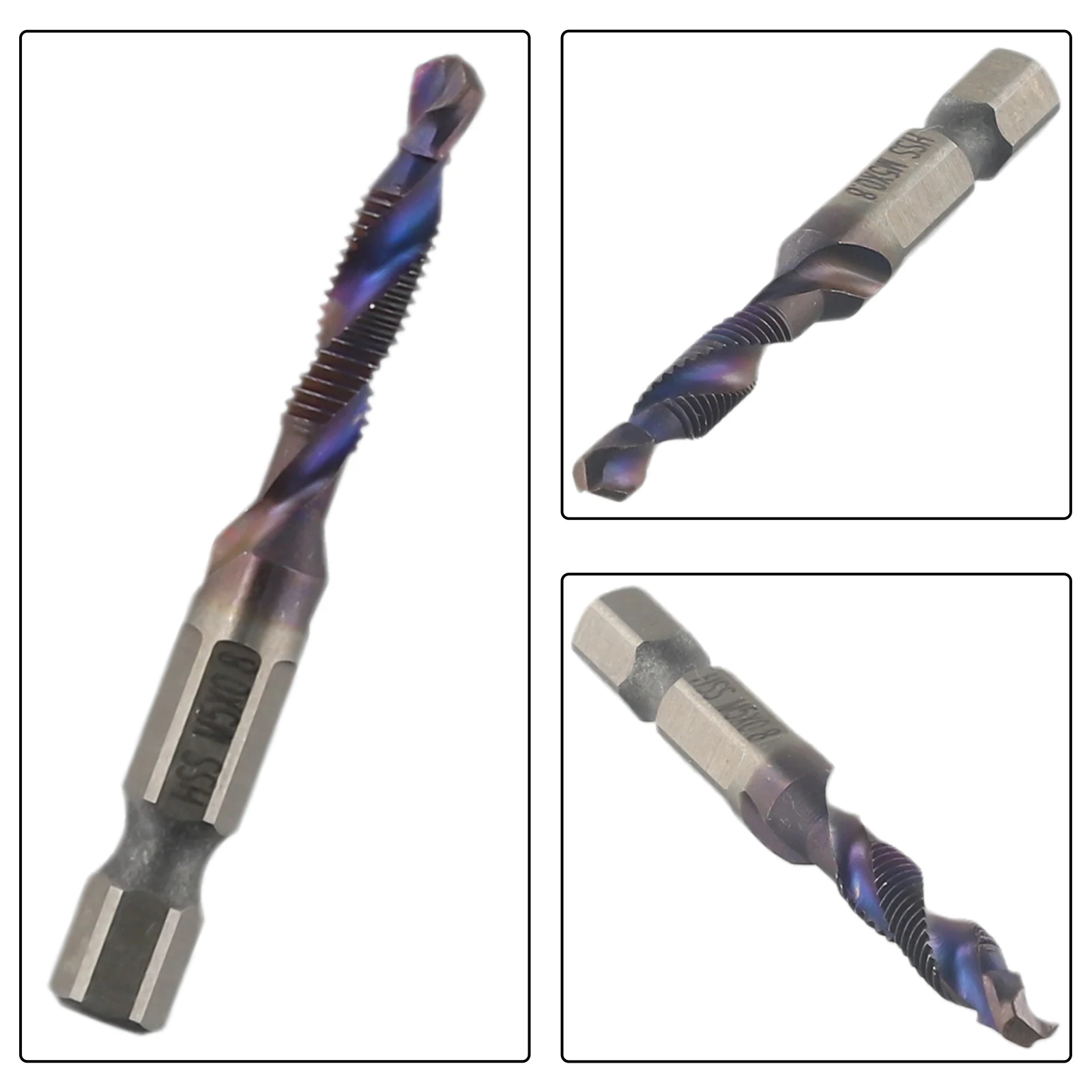 1pc Tap Drill Bit Hex Shank Titanium Plated HSS Screw Thread Bit Screw Machine Compound Tap M5 M6 M8 M10 Hand Tools