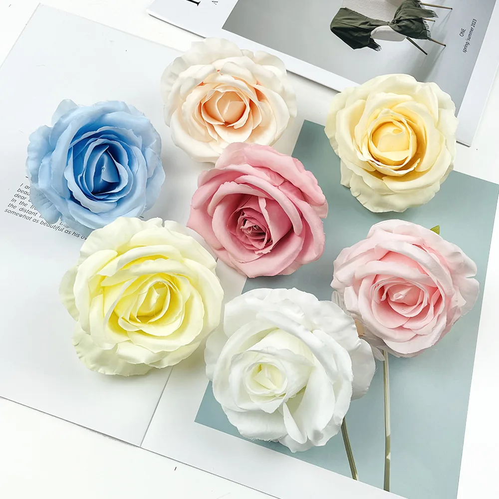 

Yannew 20pcs 9cm Artificial Silk Rose Heads Wholesale for Wedding Floral Arrangements Crafts DIY Supplies Party Gift Box Decor