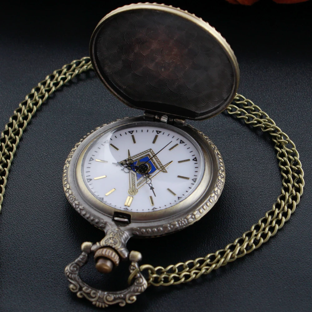 Oude organisatie Vrijmetselarij Tijd Edelsteen Kwarts zakhorloge Modeartikelen Ketting Hanger Heren- en damesklok Cadeau