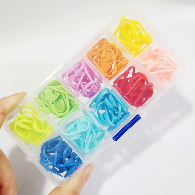 100pcs Colored Small Clip Sewing Supplies Knitting Crochet Locking Stitch Markers Plastic Markers Holder Needle Clip Craft TMZ view 5