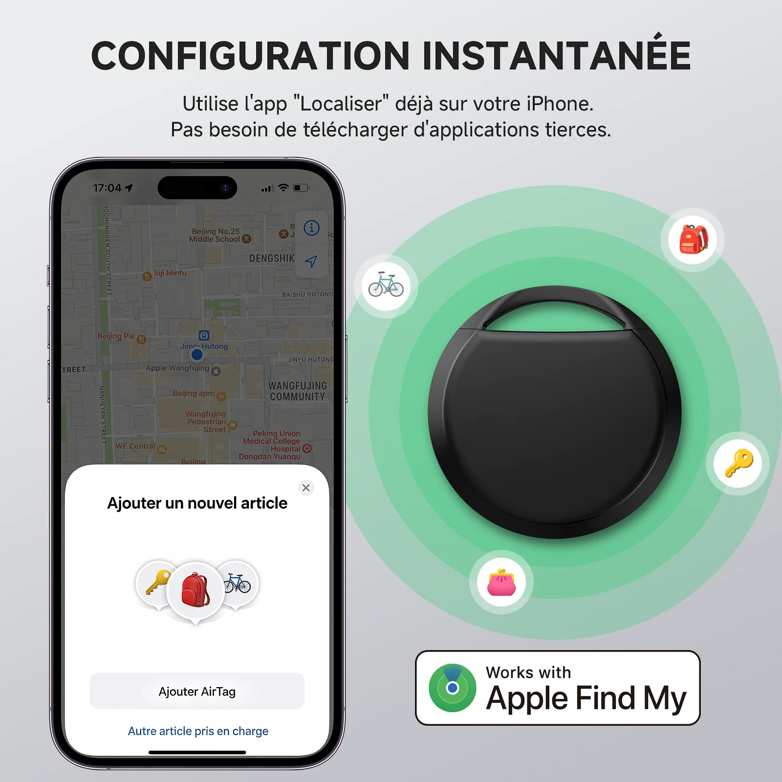 Vivilife Smart Bluetooth Tracker 4Pack with IOS Apple Find My App Item Finder Key Finder Locator for Wallet Luggage Backpack