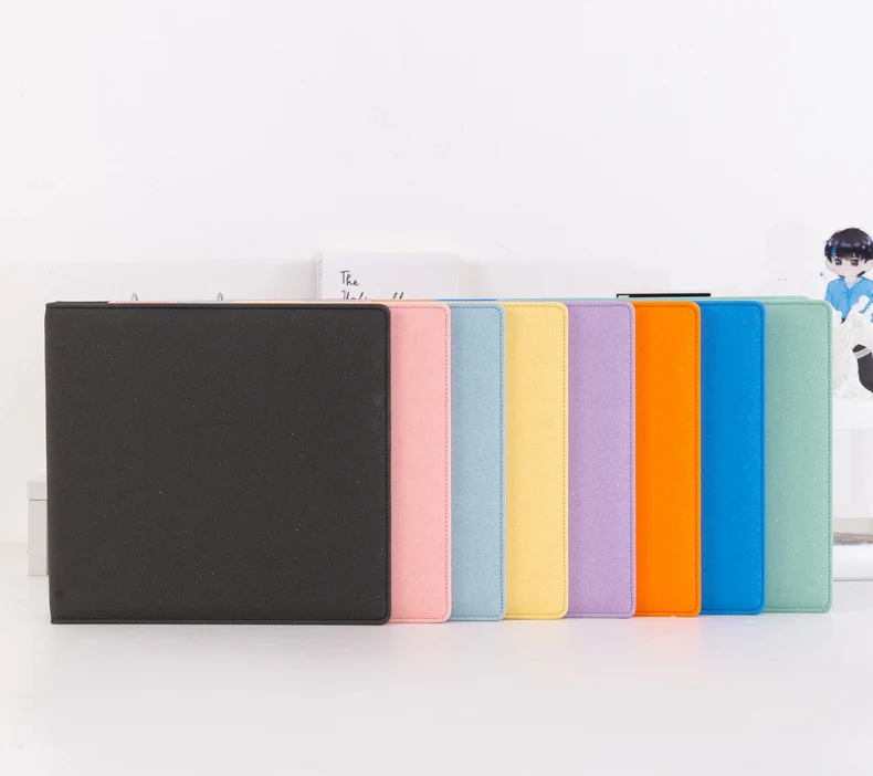 6 Pocket Sleeves PU Leather Photo Card Macaroon Binder 3 Ring A5 Glitter  Cover Kpop Photo Album Postcard Collect Book - AliExpress 21