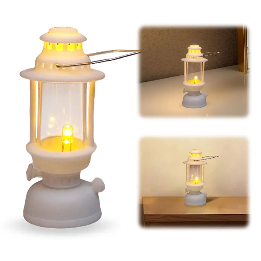 

12Pcs Mini Palaces Lamp Photo Props Antique Table Lamp Battery Powered Old-Fashioned Kerosene Lamp for Home Ornaments