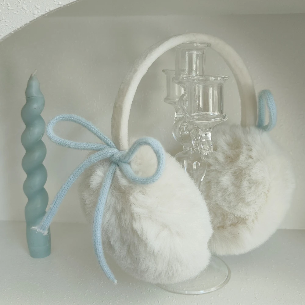 الكورية الفتيات بسيطة أفخم الأذن يفشل اليابانية Ins نمط الحلو فتاة الملحقات القوس وشاح دافئ لطيف تقليد أرنب الشعر وشاح