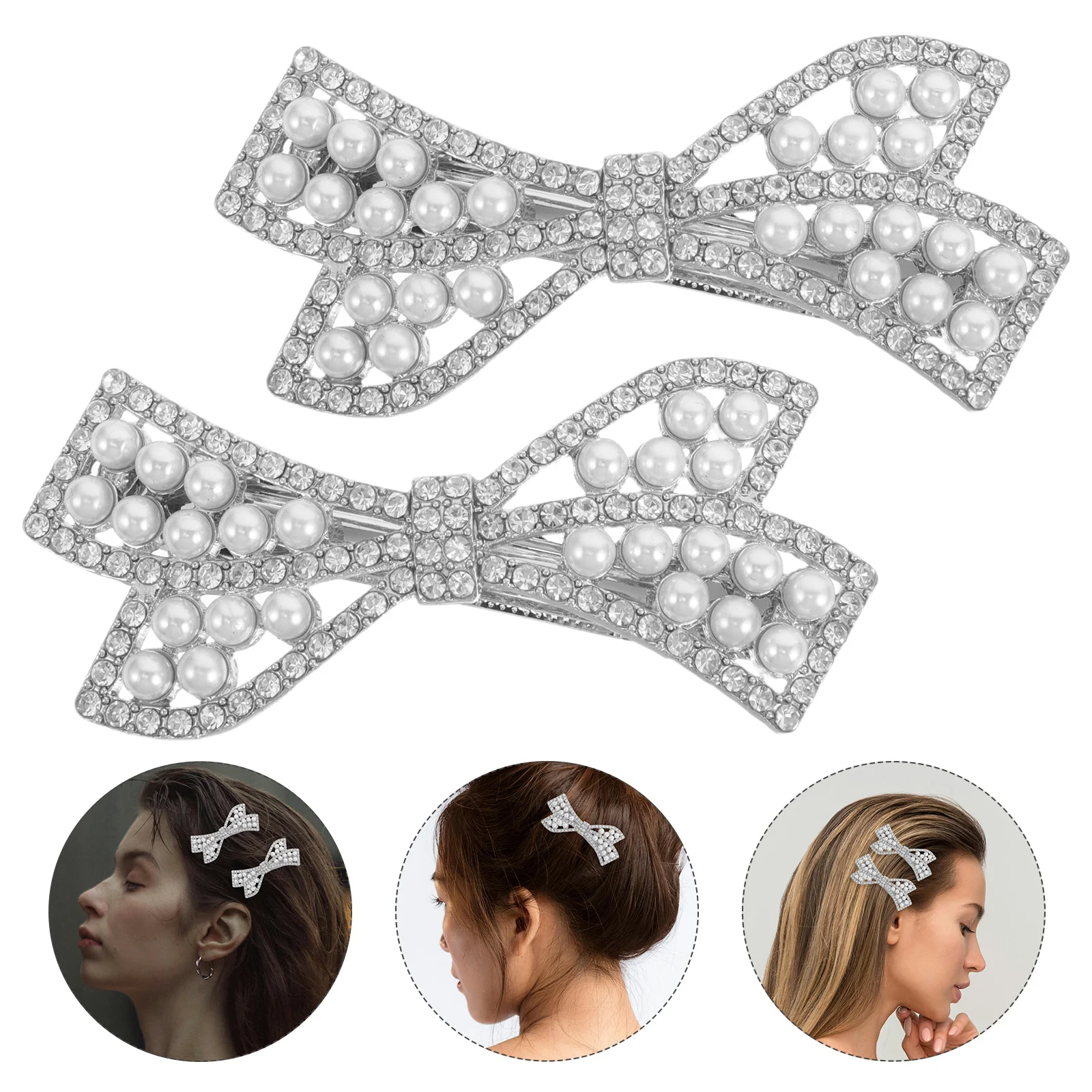 

2Pcs Crystal Rhinestone Hair Clips Unique Irregular Design Fancy Hairpins Secure Hold for All Hairstyles Bridal Bridesmaid