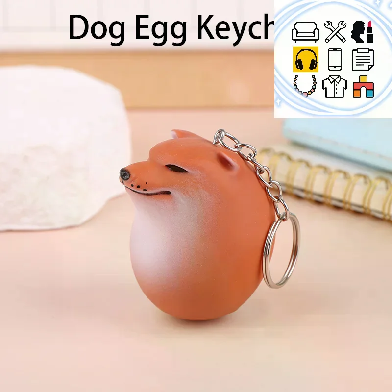 Dog Egg Keychain Creative Cute Dog Decoration Toy Keychain Car Phone Bag Pendant Gift Ornament