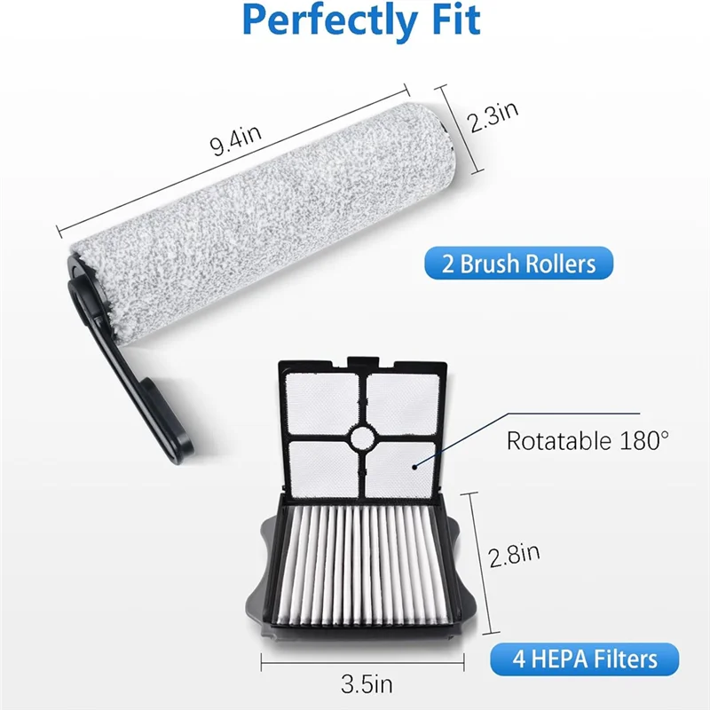 لـ Tineco Floor One S5 / S5 Pro / S5 Pro 2 / S5 أجزاء مكنسة كهربائية متطرفة فرشاة دوارة رئيسية ملحقات فلتر HEPA-CLIM