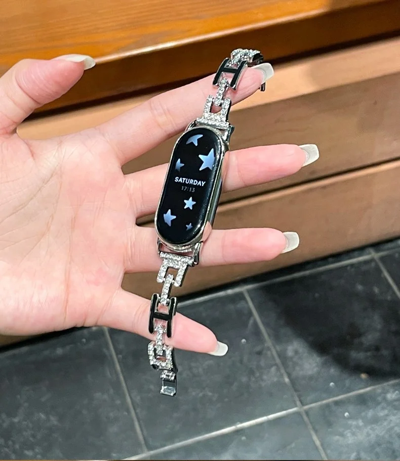 

H-shaped premium metal strap suitable Xiaomi Band 8Pro/9Pro，For Mi band 3/4/5/6/7，8/8NFC/9/9NFC/10/10NFC，For Redmi Watch5/4/6