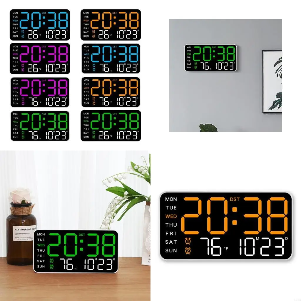   Space Efficient Electronic Digital Alarm Clock Including Backlight And Calendar For Bedroom Or Desk Small Rooms Work Areas