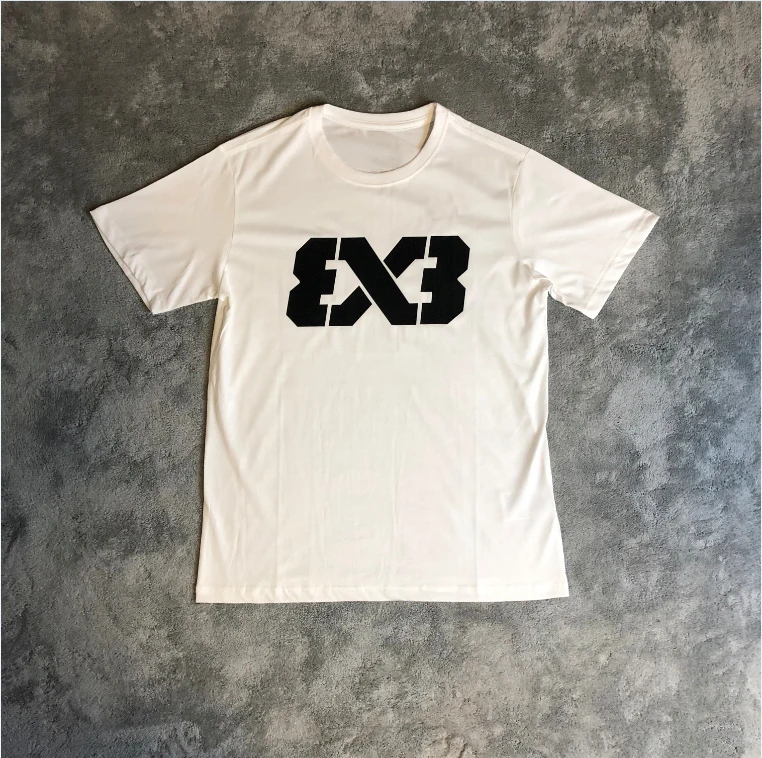 2026 Men 3X3 Street Basketball Graphic T-shirt Letter Print Short Sleeve Summer Cotton Tee Unisex Streetwear Sports Tops