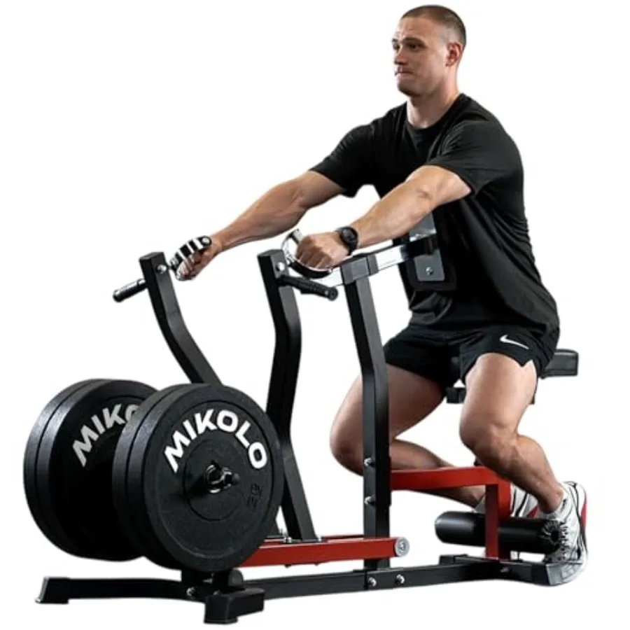 

Тренажер для гребли сидя с дисковой нагрузкой для домашнего спортзала, 400 фунтов, с независимыми рукоятками и регулируемым сиденьем для комплексной тренировки спины