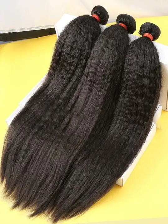 

Натуральные прямые волосы Lakeisha Kinky Straight, 1/3/4 пучка, 100% необработанные, натуральный цвет, для наращивания, двойная прядь