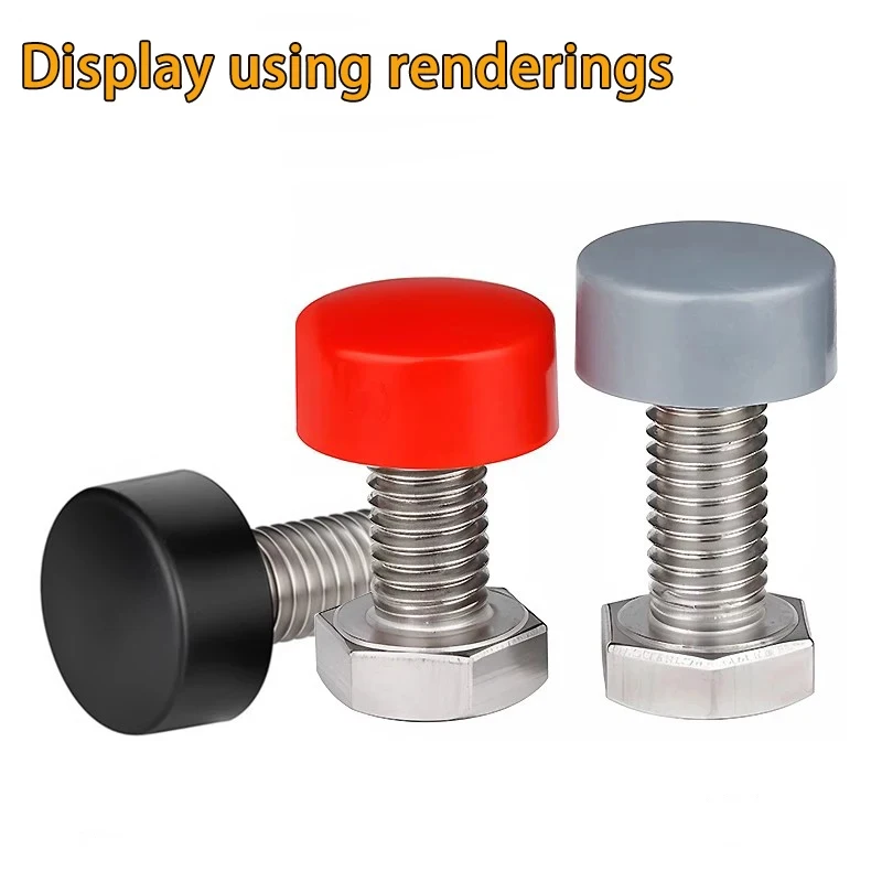 M4-M30 PE Plastic Hexagonal Nut Protective Cap / Dust-Proof Decorative Cover for Hex Screws & Bolts (Black/White)