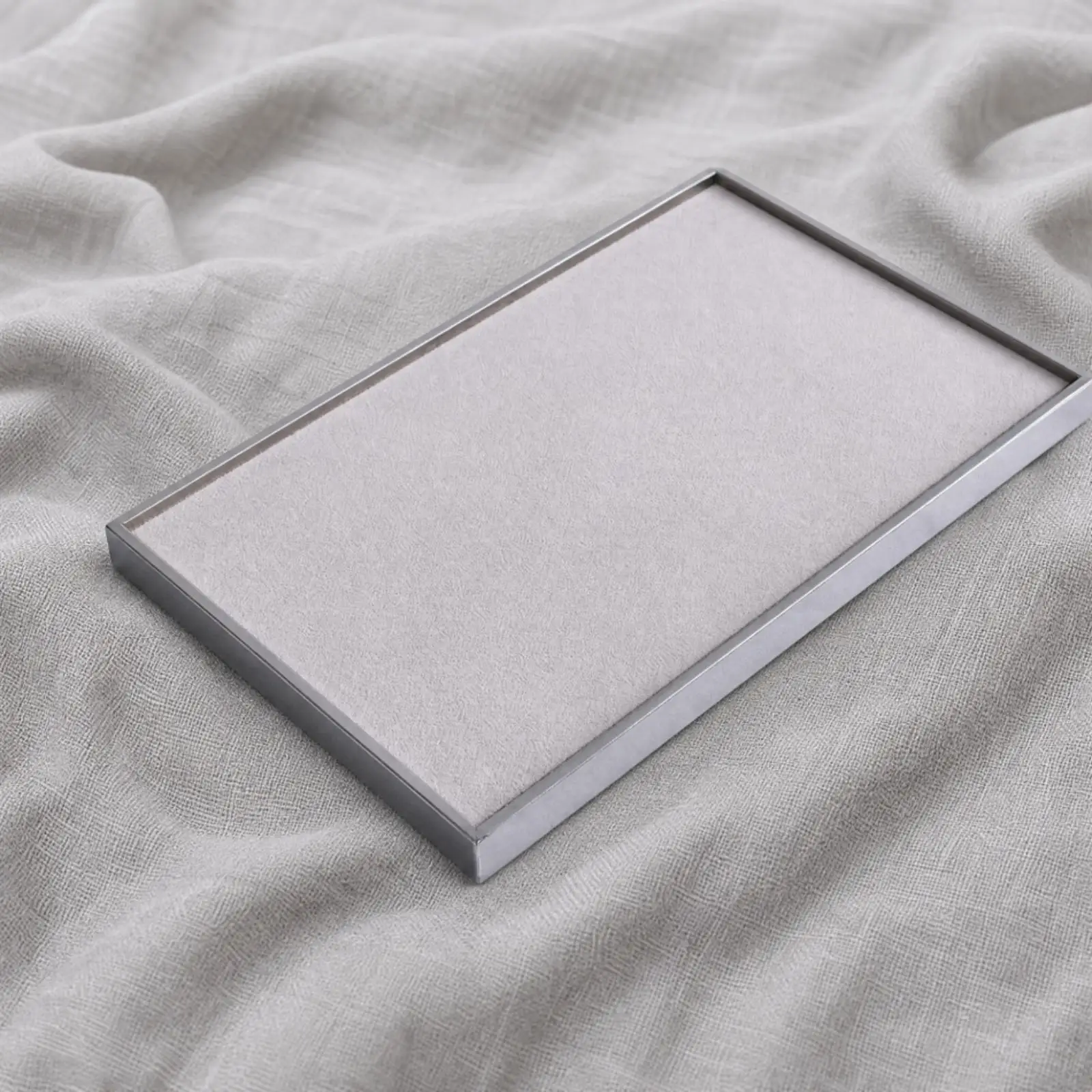 Jewelry Display Tray Sturdy Rectangular Jewelry Tray with Stainless Steel Frame Long-Lasting Elegant for Boutique Owners