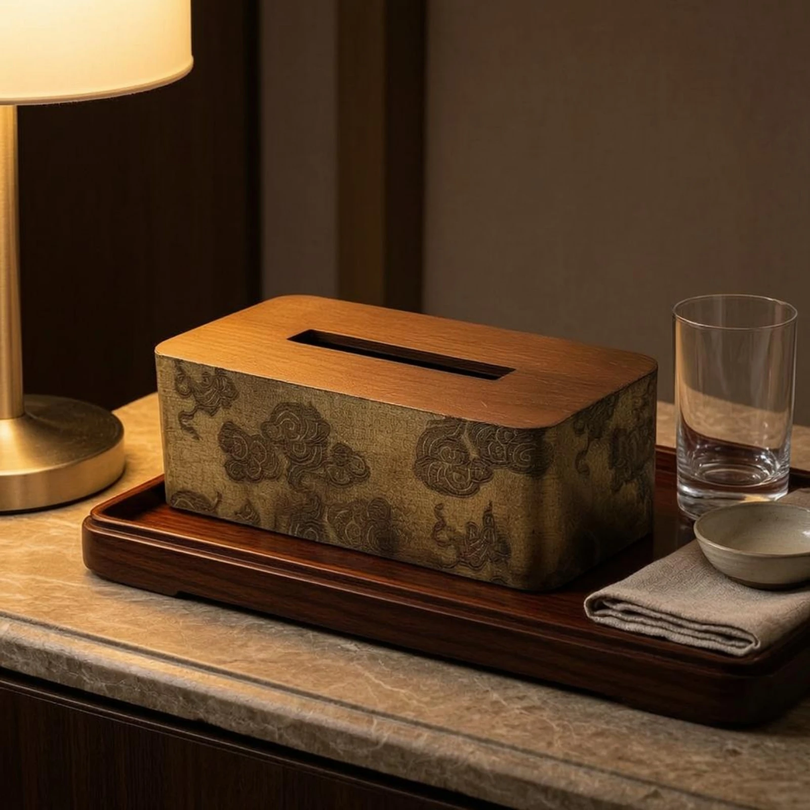 Cloud Pattern Tissue Box Storage Decorative Wood Tissue Box Desk Accessory Modern Design Home Decor Rustic