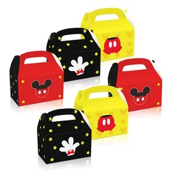 12pcs Mickey Mouse Gift Box Kids Party Decorations Baby Shower Paper Cartoon Mickey Candy Boxes Boys Birthday Party Supplies