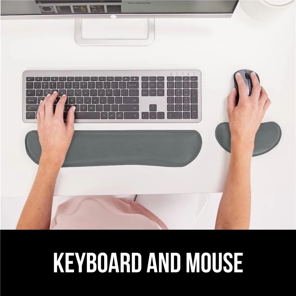 Apoio de pulso de espuma de memória de gel sedoso GRIP para teclado de computador, mouse, design ergonômico para digitação, alívio da dor, suporte de almofadas de mesa H