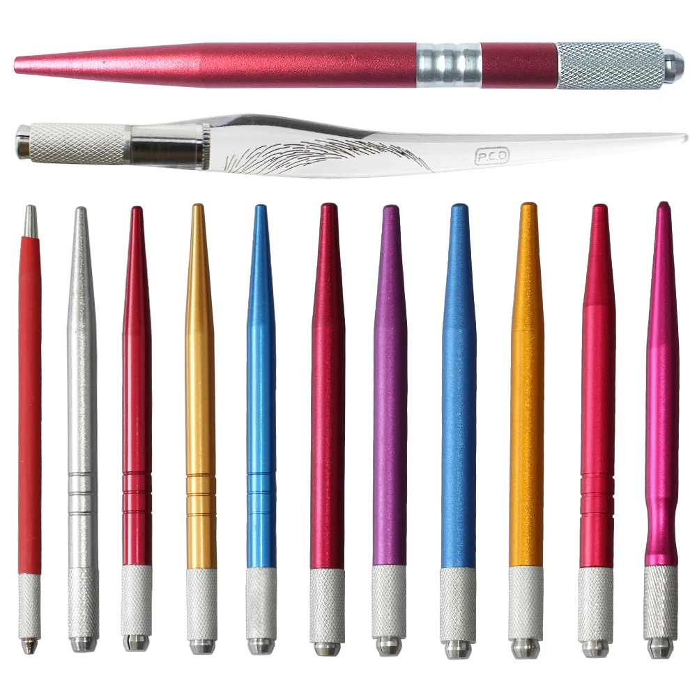 

5 шт., ручка для микроблейдинга, легкие ручные ручки для татуировки для принадлежностей для перманентного макияжа, прочная алюминиевая ручка с принадлежностями для татуировки бровей