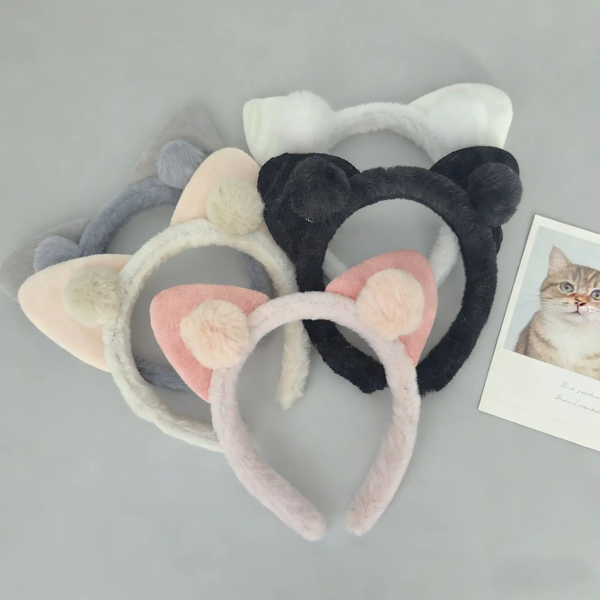 Cute Cat's ears (Steamed cat-ear shaped bread) Hair Band Wash Face Simple Kawaii Girl's Heart Hair Band Animal Shape