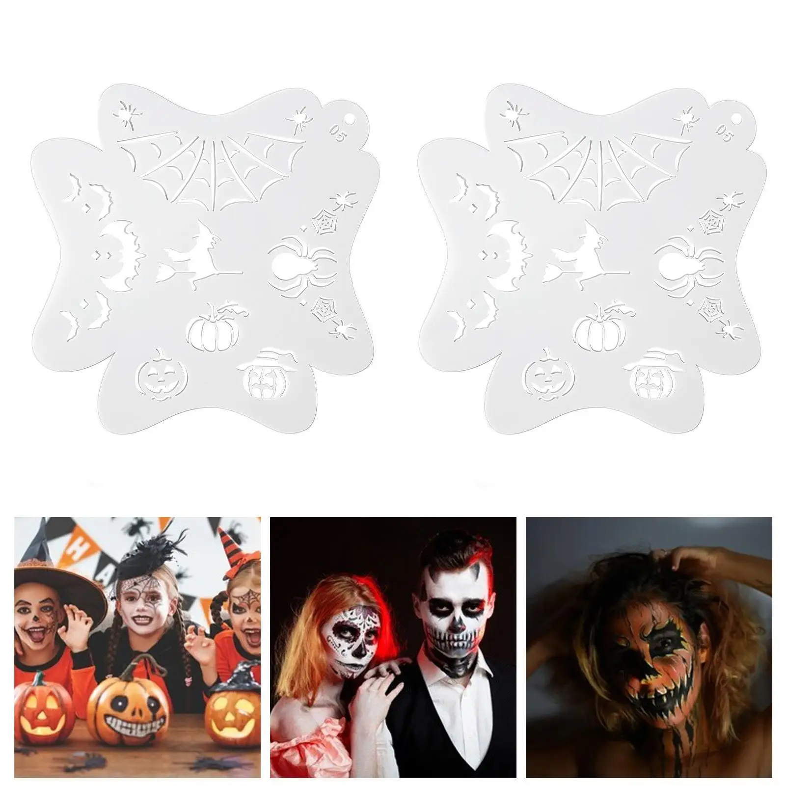 for festival Face Paint Stencil Kit with Rounded Edges, Bendable Plastic Templates - Convenient & Reliable