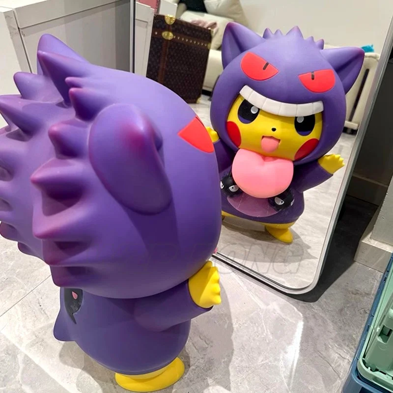 43cm-pokemon-kawaii-divertido-pikachu-cosplay-gengar-modelo-de-juguete-figura-de-anime-decoracion-de-habitacion-estatuilla-coleccion-estatua-regalo-para-ninos