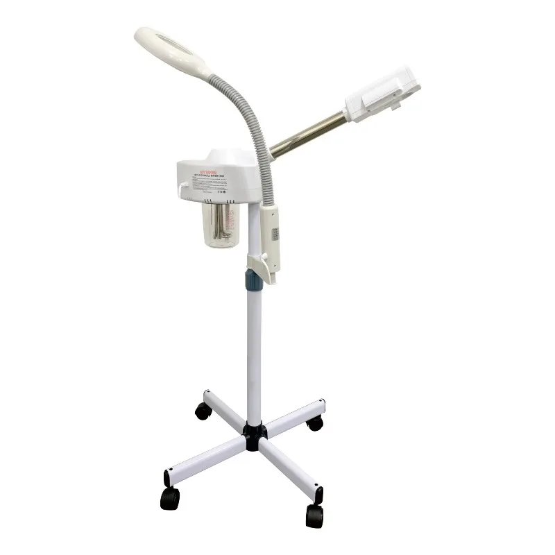 Professional White 2-in-1 Hot Steaming Face Steamer with Lamp Ozone Deep Cleansing Suitable for Salon Spa Facials