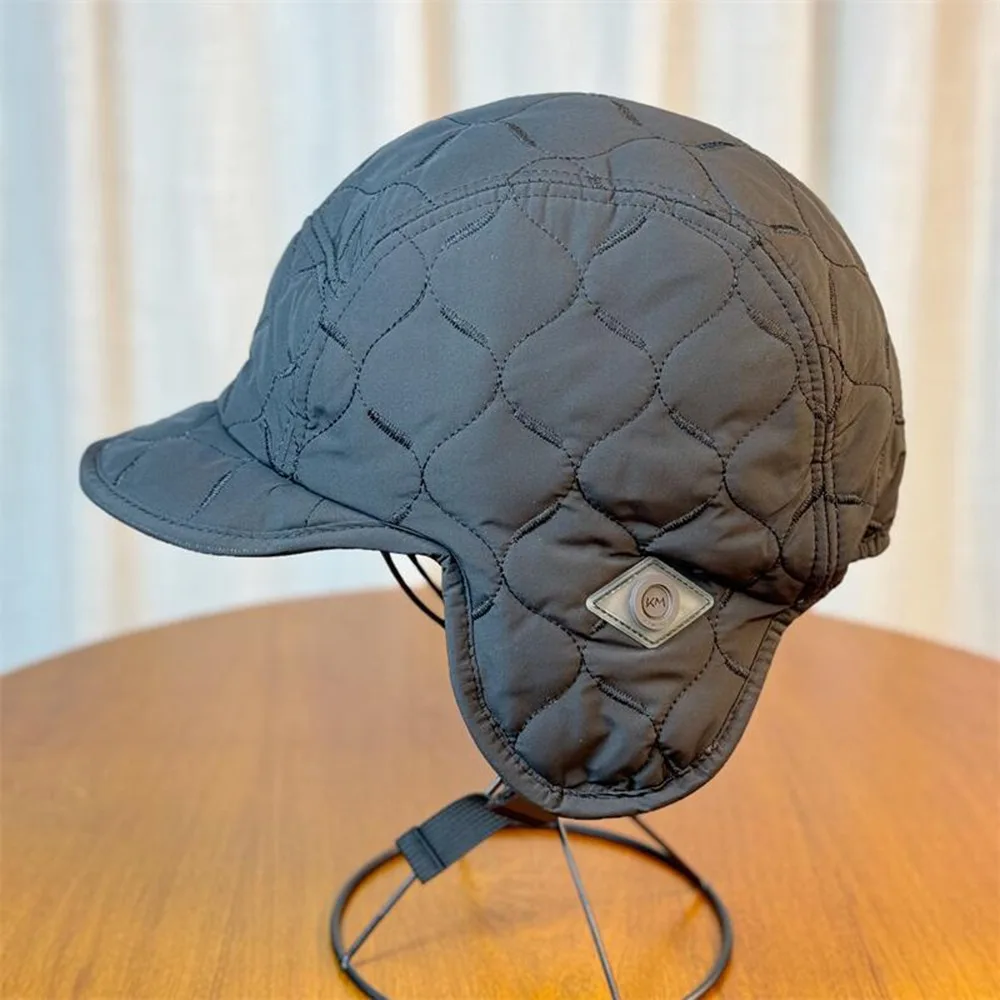 Casual Thickened Lamb Wool Bomber Hats Ear Protection Warm Lei Feng Hat Double-sided Winter Cap Men and Women