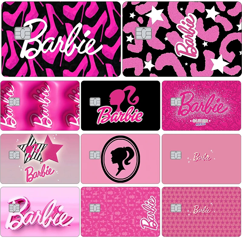 Laser Barbie Diy Anime Cute Kawaii Credit Card Stickers Fashion Subway Debit Card Waterproof Protective Skin Film Cover Decor