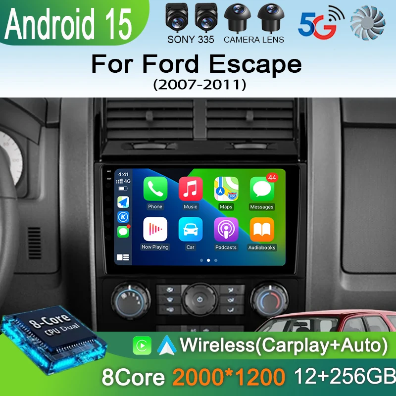 

Android 15 For Ford Escape 2007 2008 2009 2010 2011 Car Auto Radio DVD Multimedia Video Player Navigation GPS Stereo NO DVD