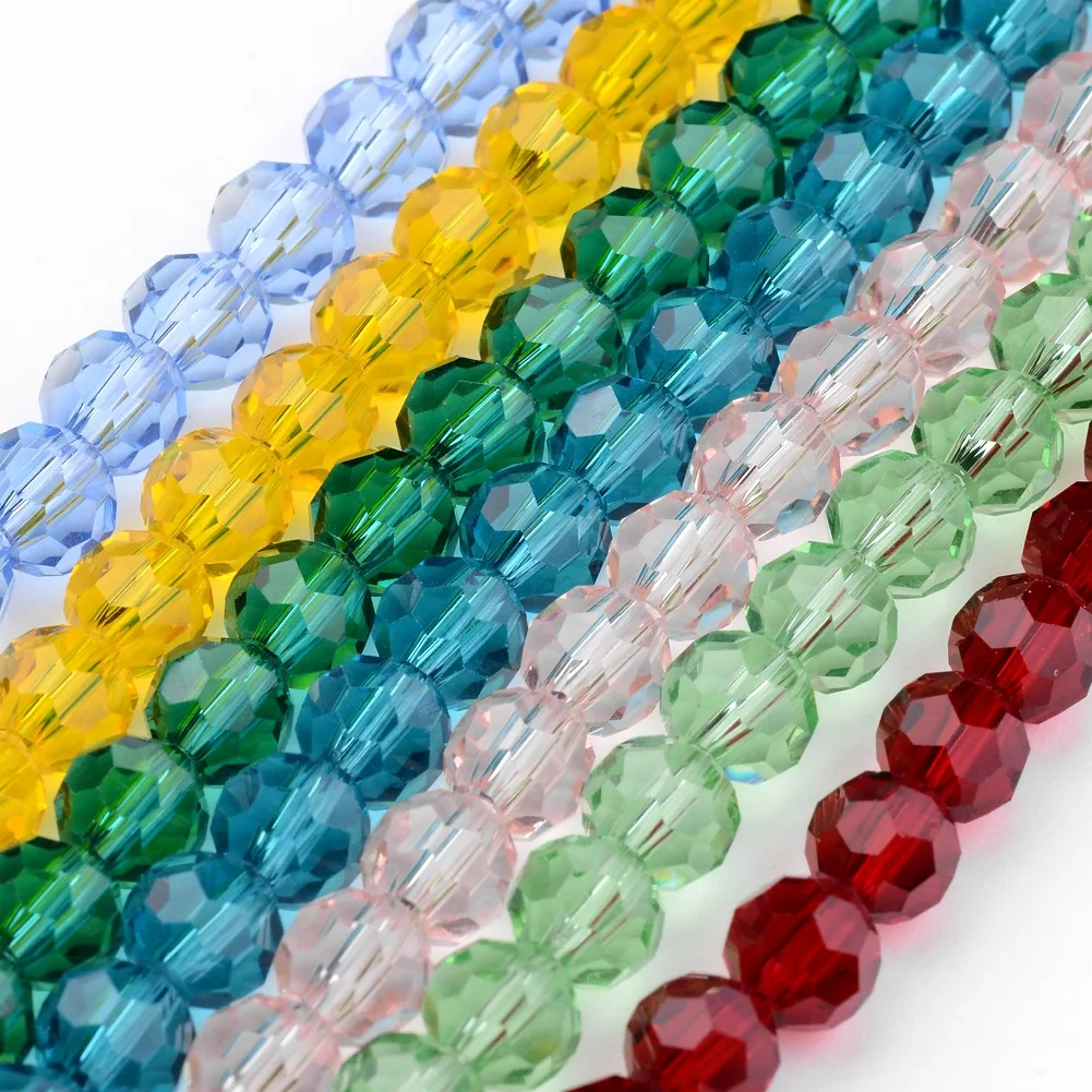 10 Strand Imitate Austrian Crystal Faceted Round Glass Bead Spacer Beads for Jewelry Making DIY Bracelet Necklace Crafts 4/6/8mm