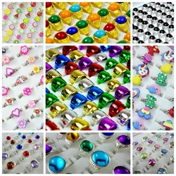 10pcs/lot Children's Cartoon Rings Candy Flower Animal Bow Shape Ring Set Mix Finger Jewellery Rings Kid Girls Toys Anillo