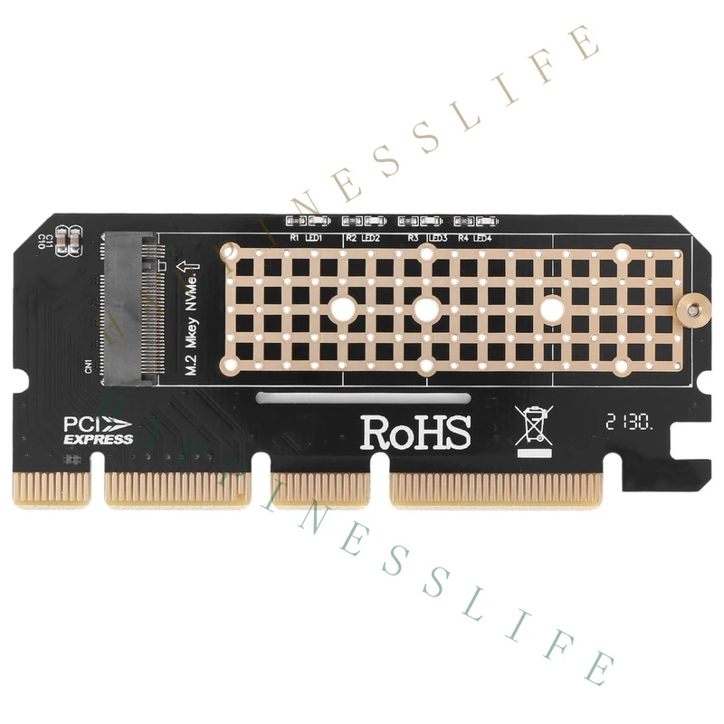 GR+   M.2 NVMe SSD NGFF to PCIE 3.0 X16 Adapter M Key Interface Card Suppor PCI3582