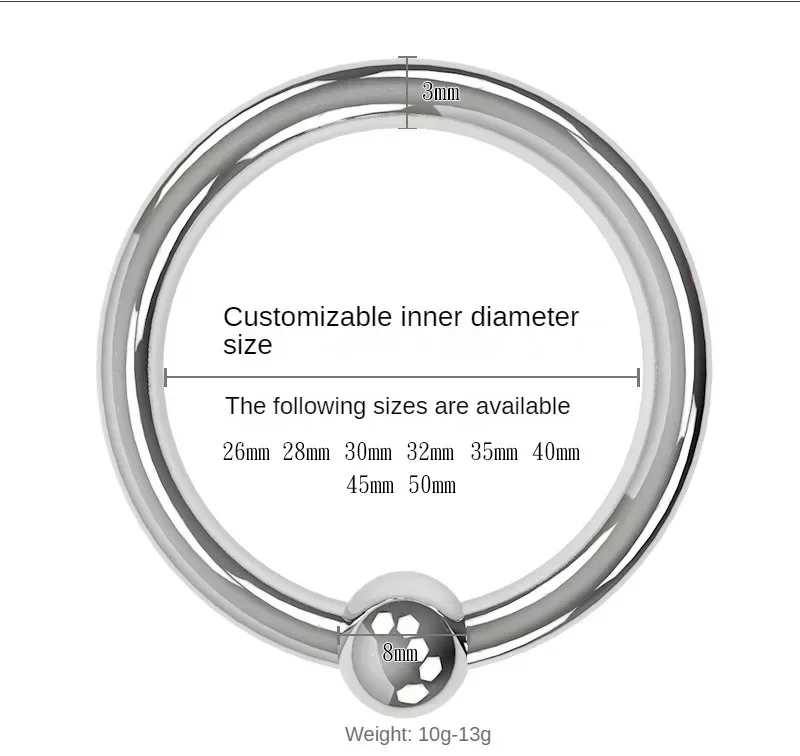 SexyToy Metal ColorRound Cockring Male Chastity Device StainlessSteel Penis Plug Dick  Ring Bondage Belt Customizable Delay loop view 5