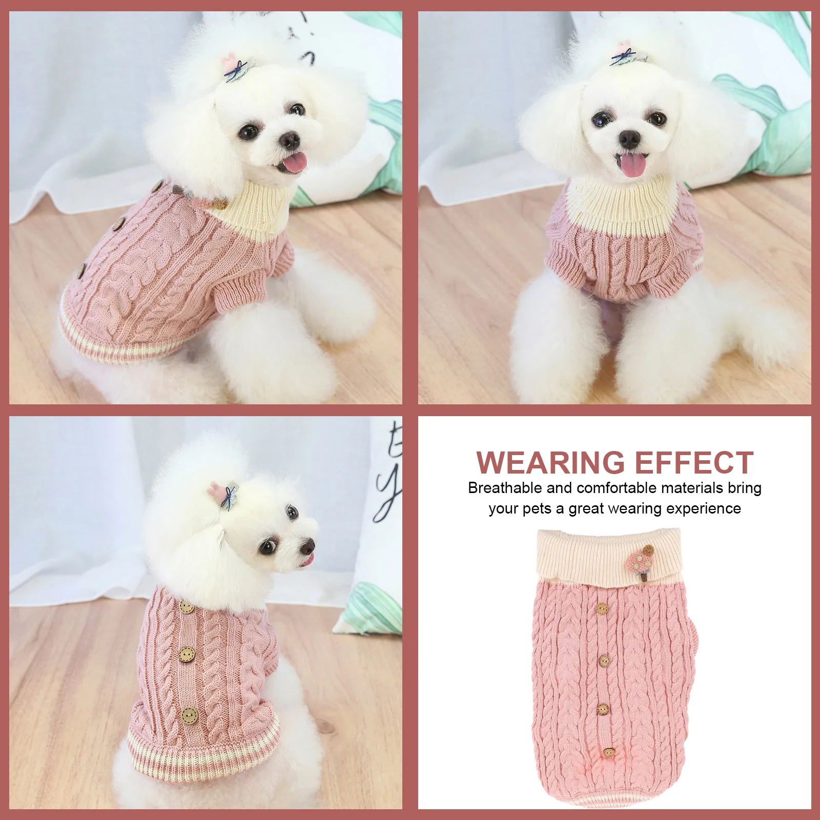 

High-neck Pet Sweater Dog Apparel Puppy Costume Winter Gear Outfit Doggie Sweaters Jumper Costumes