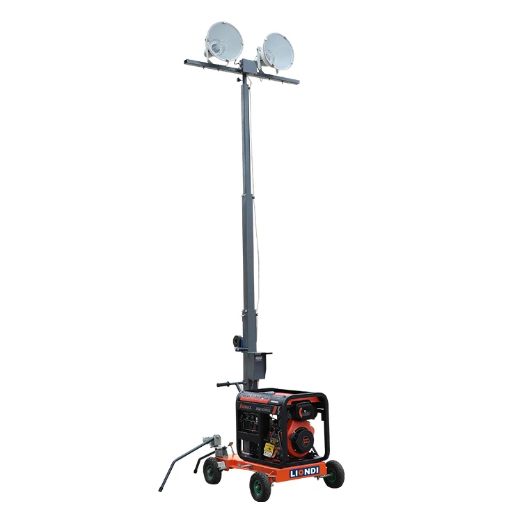 Easy Maintenance 5M Manual Lifting Mast Compact Light Tower with Adjustable Illumination Angle