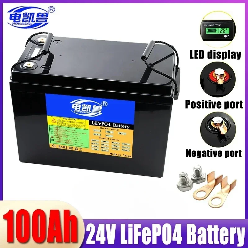 24V 150Ah 12V 300Ah 100Ah LiFePo4 Battery Built-in BMS Lithium Iron Phosphate Cells For Outdoor Camping Golf Cart Solar Storage