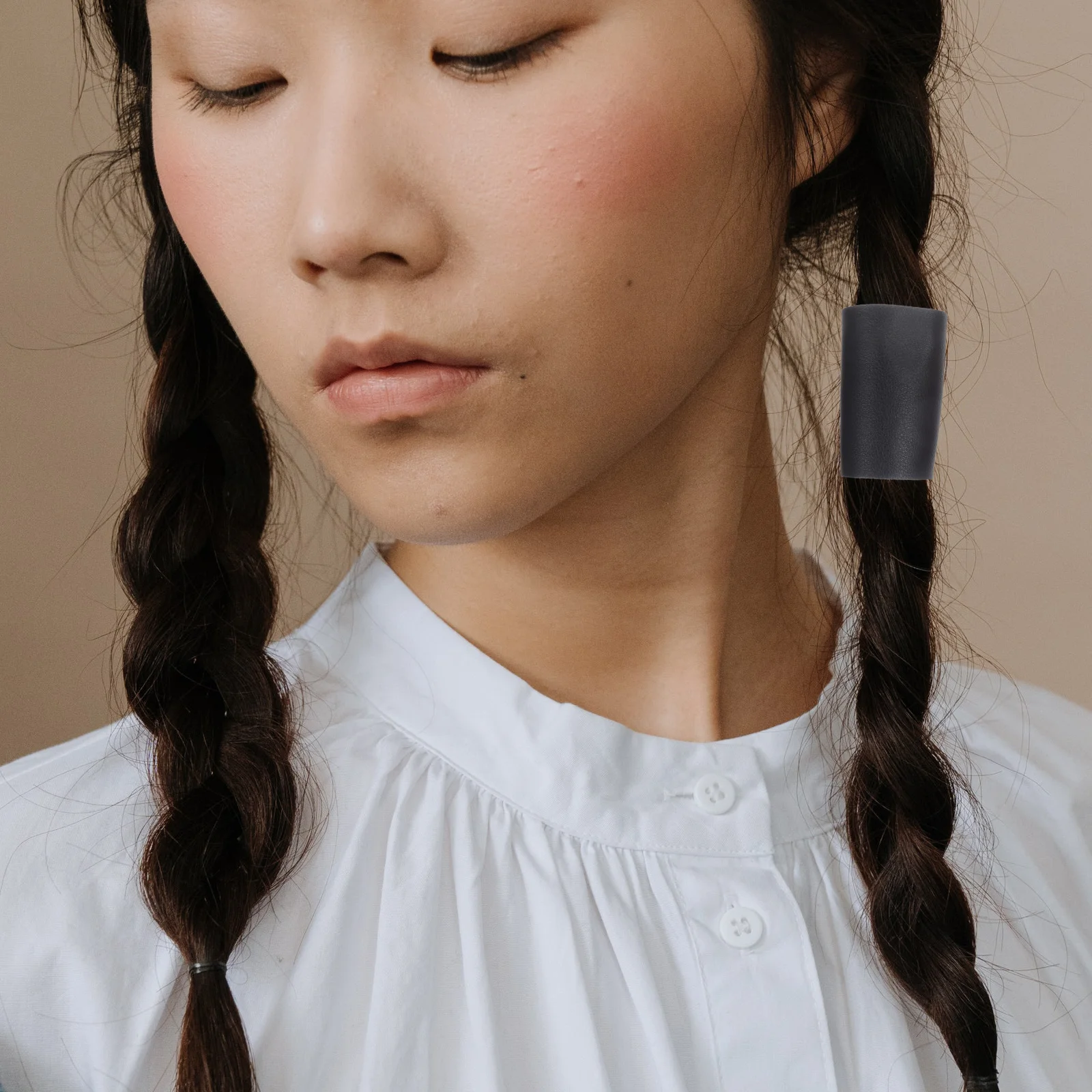 

4pcs PU Black Beige Brown Coffee Stretchable Reusable Ponytail Holders Adorable Hair Wraps Women Party