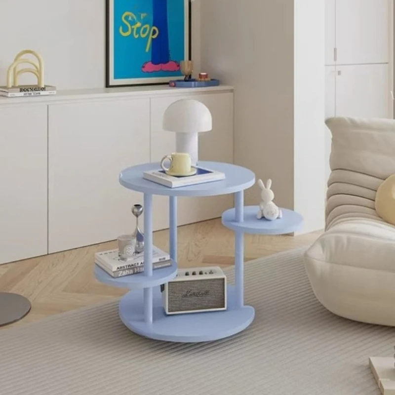 

Modern Narrow Side Table Small Coffee Table for Living Room Rolling Sofa Side End Table Dopamine Nightstand with Storage Shelf