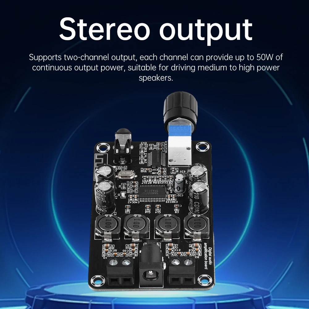 DC12 ~ 24V Amplificatore di Classe D Bluetooth 5.0 Amplificatore Digitale Volume Regolabile 50W * 2 Stereo TPA3118D2 Modulo Amplificatore