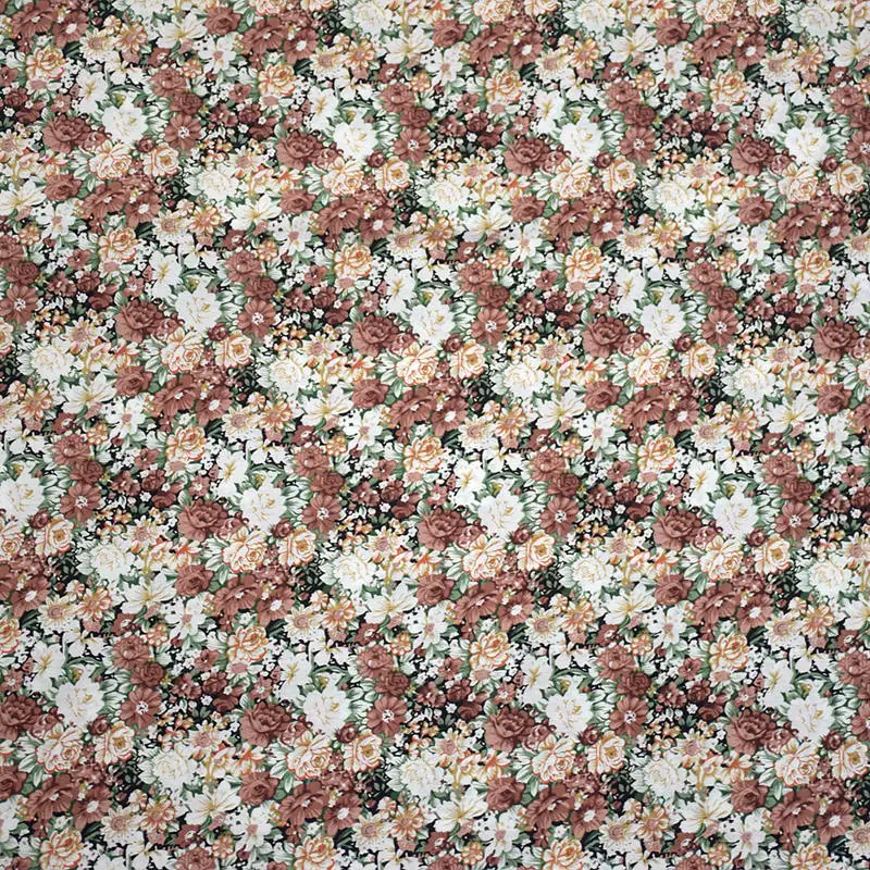 100% Rose Cotton Poplin Fabric Exquisite All Over Floral Patterns for Fashionable Clothing & Creative DIY Projects