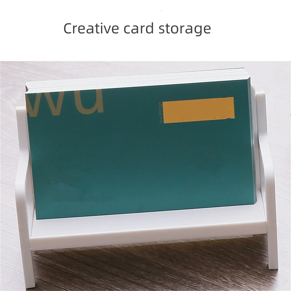 2024 Originality White Bench Business Card Holder Stand Case Modern Sofa Name Card Desktop Organizer School Office Supplies