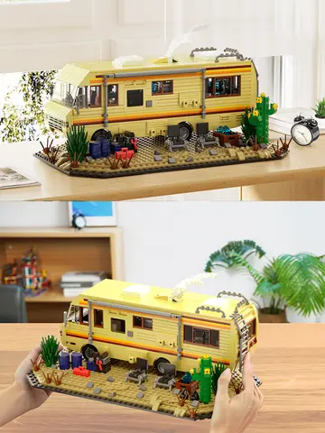 Technical Breaking Bad RV Adventure Camper Bus Car Model Building Blocks Fit Car Vehicle Assemble Bricks Toys For Boys Avid Fans