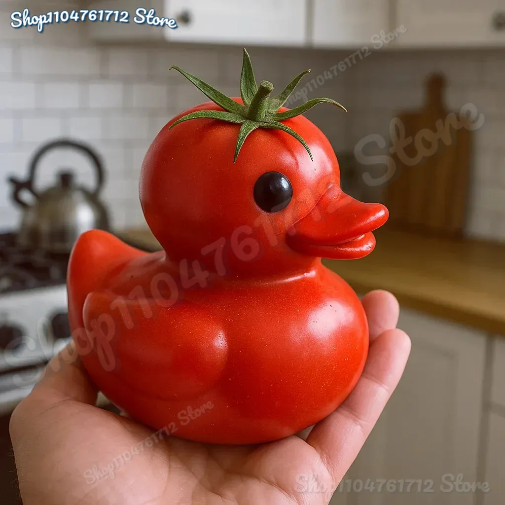 

Whimsical Cartoon Vegetable Duck Creative Resin Cute Vegetable Duck Desktop Decoration Ornaments Simple Funny Gifts for Friends