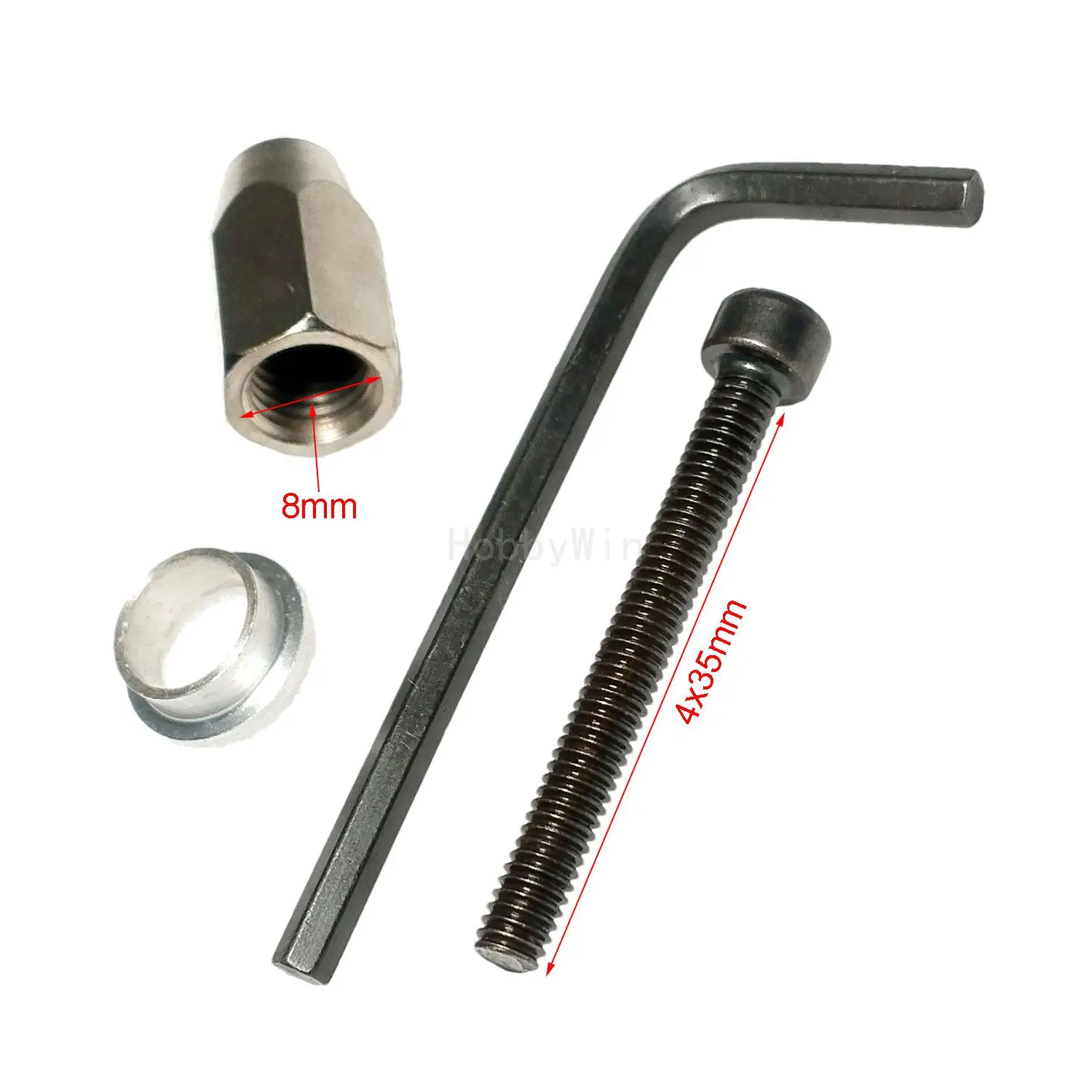 Hex Nut 8mm & Screw 4x25mm for 2.75in Nitro Spinner for Hobby RC Airplane Trainer Warbird Sporter Aircraft